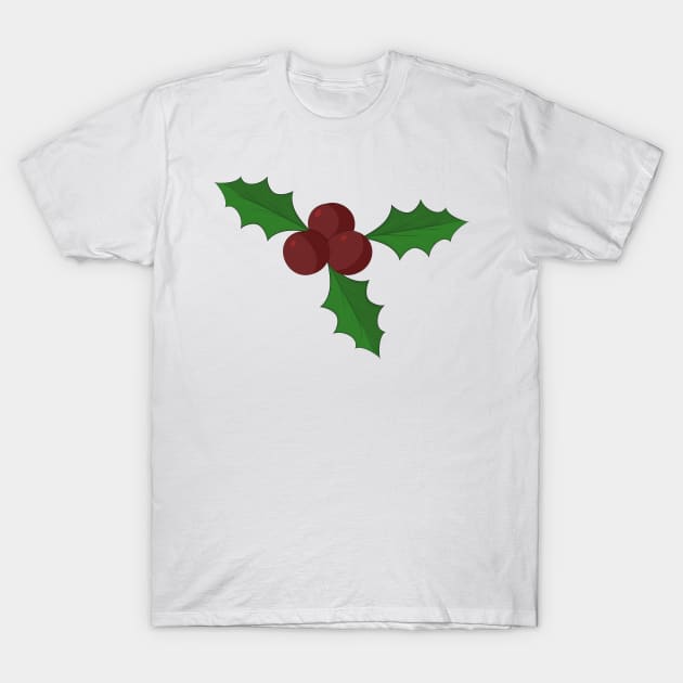 Cartoon Holly Berry T-Shirt by PandLCreations